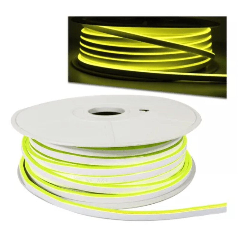 Metro Manguera Neon LED Amarillo Limón 6W 110V Resistente Al Agua - Wattko